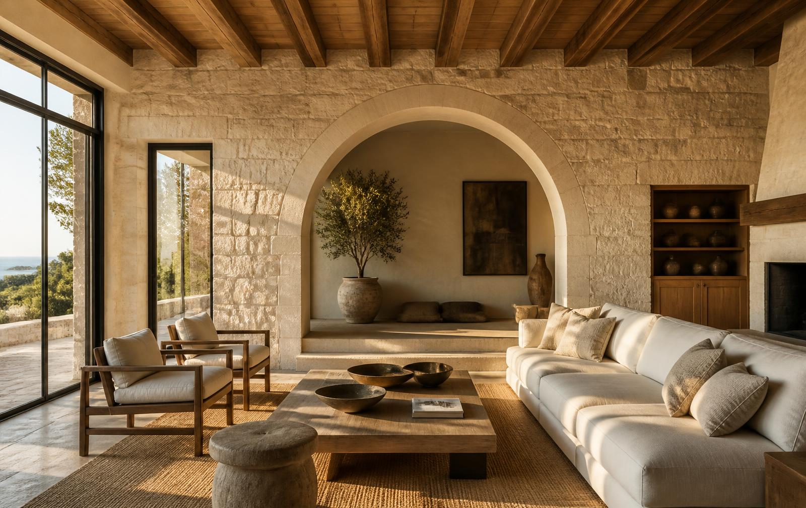 Intérieur élégant d’une villa méditerranéenne